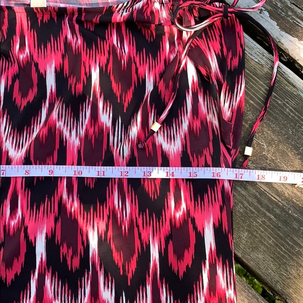 Micheal Kors Pink Patterned Tie Sleeve Top - Picture 6 of 8